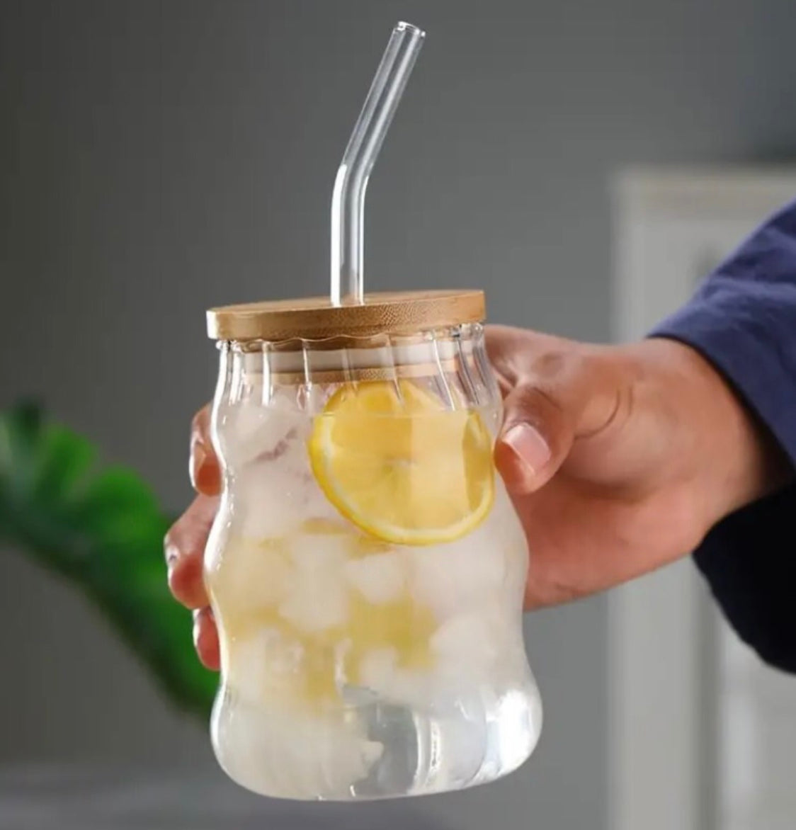 3 Waved Bubble shaped glass sipper