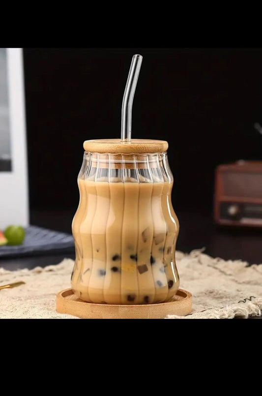 3 Waved Bubble shaped glass sipper