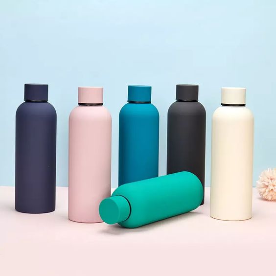 Matte Colour Coated 500ml ml Double Wall Vacuum Insulated Stainless Steel Water Bottle