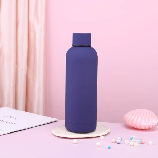 Matte Colour Coated 500ml ml Double Wall Vacuum Insulated Stainless Steel Water Bottle