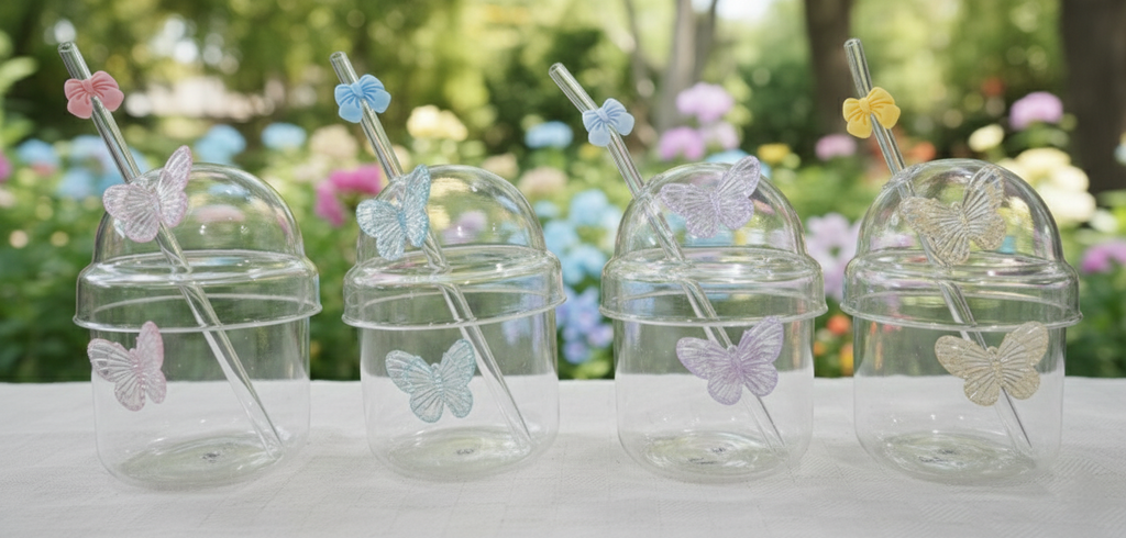 Siprella Butterfly Glass Sippers | Can Shaped