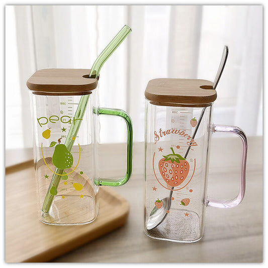 Cute Glass Sippers With Air Tight Lid