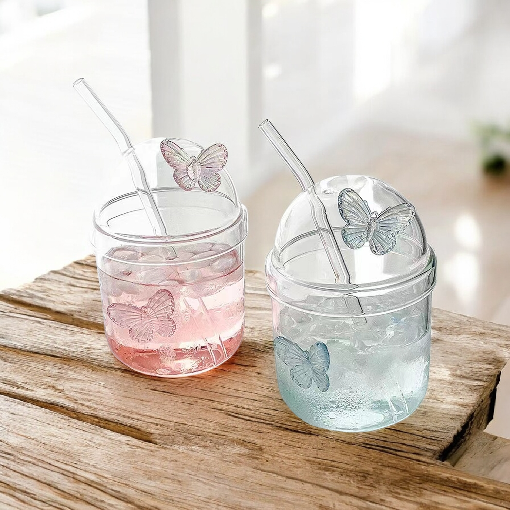 Siprella Butterfly Glass Sippers | Can Shaped
