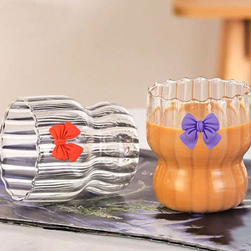 Cute Bow Glass Sippers 300ml