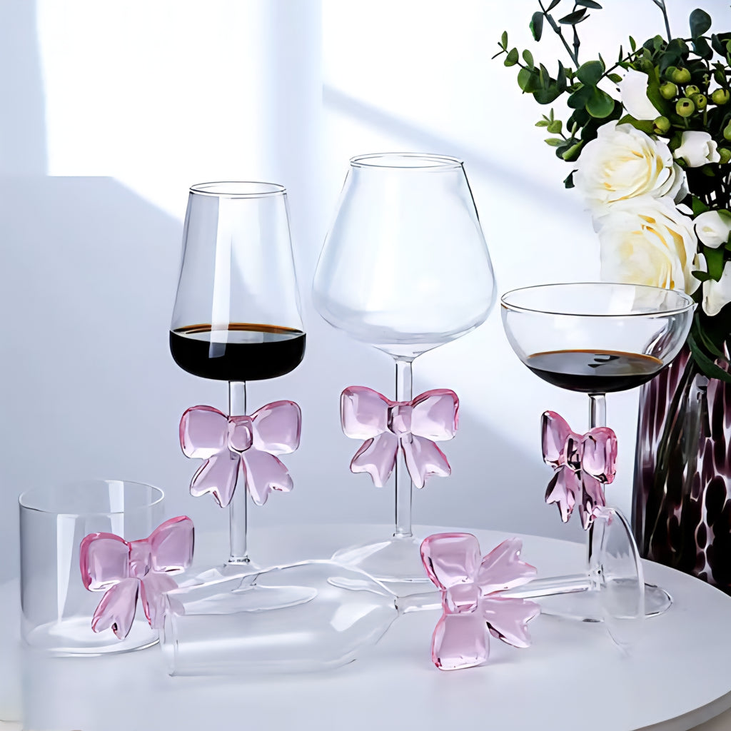 Glass Cup With 3D Bow Style 300ml
