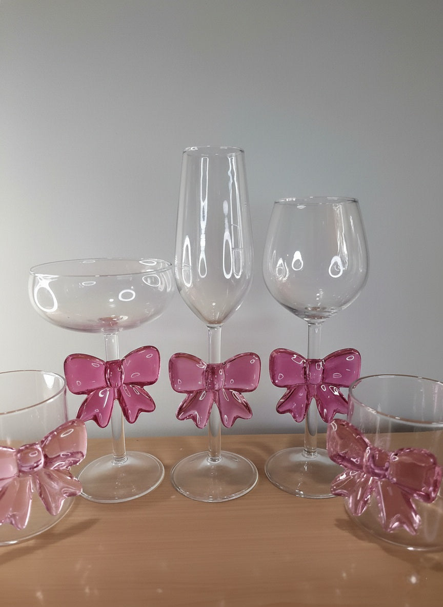 Glass Cup With 3D Bow Style 300ml