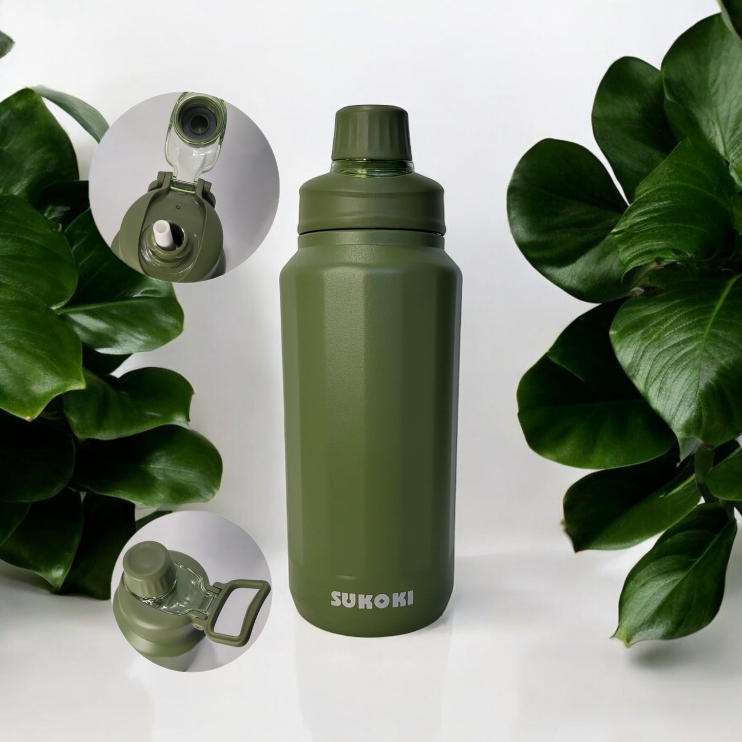 SUKOKI 800ml and 1000ml Stainless Steel Thermos Flask Tumbler - Insulated Vacuum Water Bottle for Hot and Cold Drinks, Portable Design.