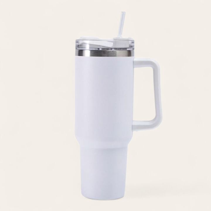 Stanley Dupe Tumbler| 40 oz | plastic straw.