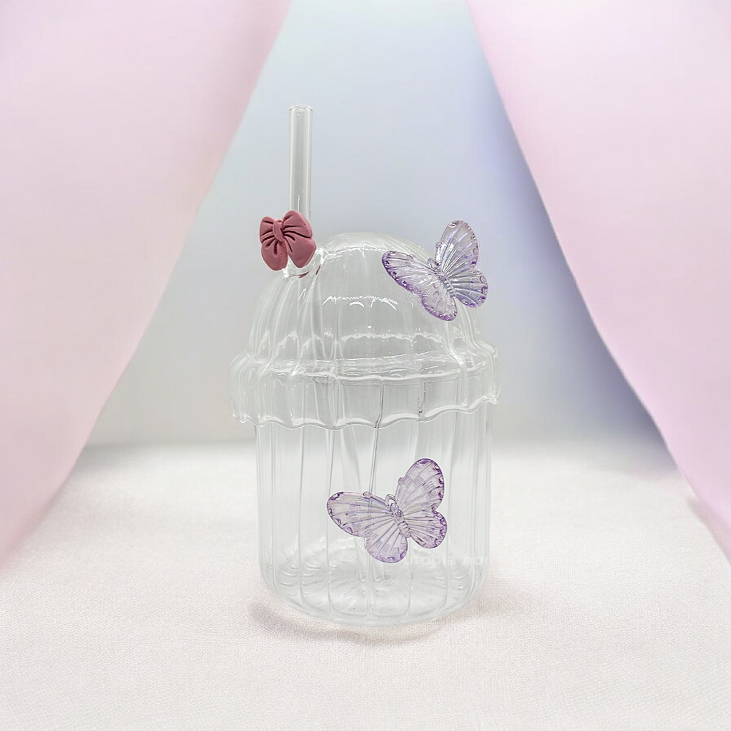 Siprella Butterfly Glass Sippers | Can Shaped
