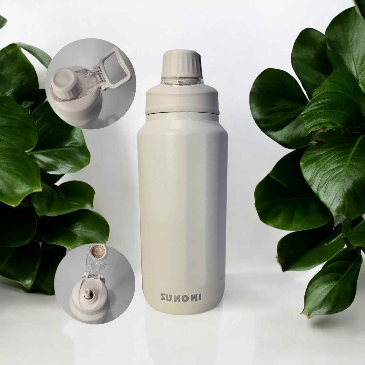 SUKOKI 800ml and 1000ml Stainless Steel Thermos Flask Tumbler - Insulated Vacuum Water Bottle for Hot and Cold Drinks, Portable Design.