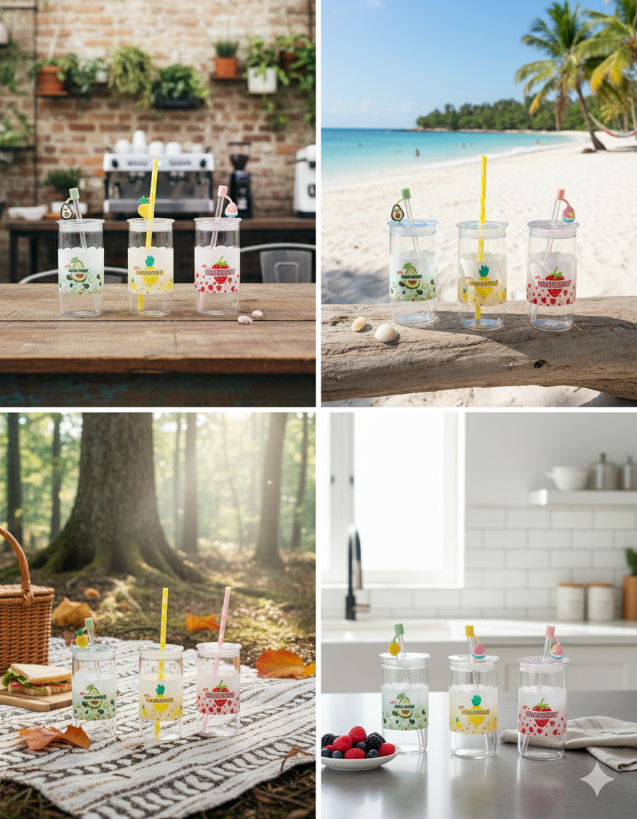 Fruits Addition Glass Sippers| 450ml