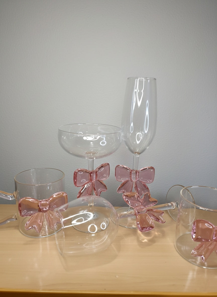 Glass Cup With 3D Bow Style 300ml