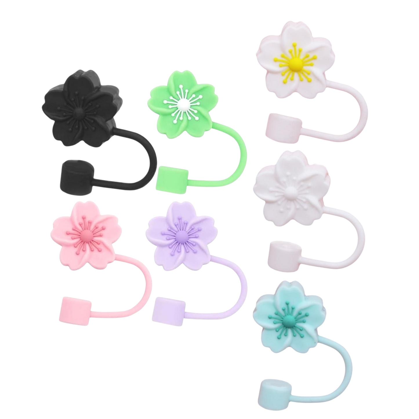 Cute silicone straw covers  |pack of 3|  multicolour