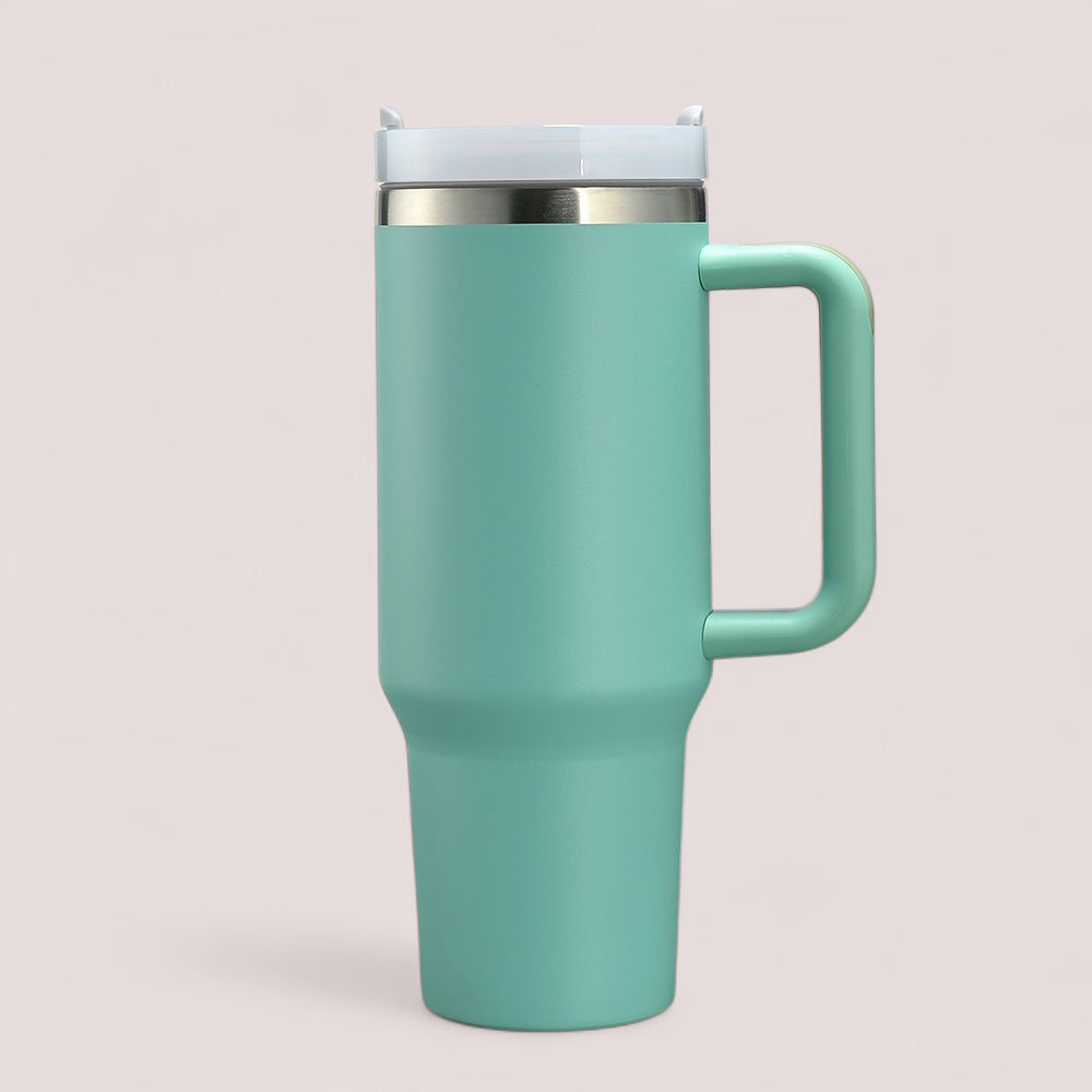 Stanley Dupe Tumbler| 40 oz | plastic straw.