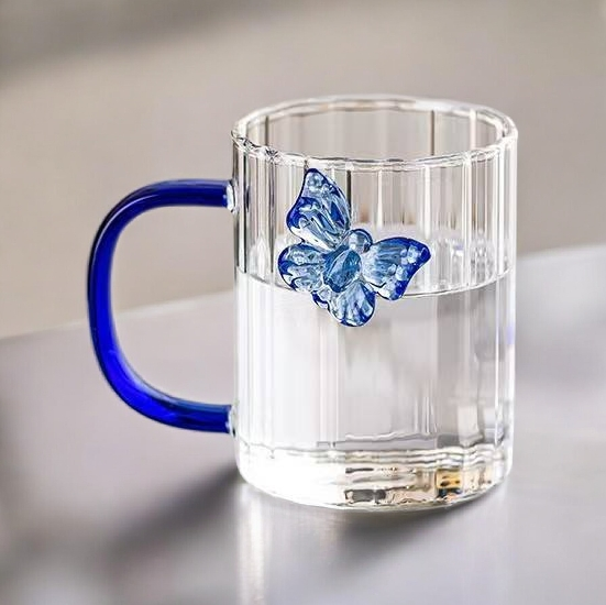 Borosilicate 3D Butterfly Ripple Glass